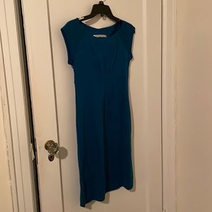 Short sleeve dress dark teal color